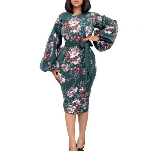 casual dresses women dress floral print lantern sleeve summer autumn round neck waist tied bodycon for wedding, Black;gray
casual dresses women dress floral print lantern sleeve summer autumn round neck waist tied bodycon for wedding, Black;gray