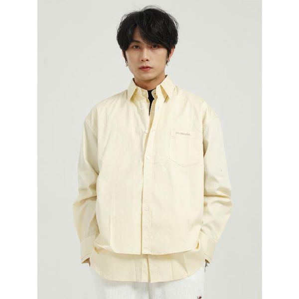 men's wear - 2021 spring product fake two-piece shirt long sleeve solid color casual handsome coat jackets, Black;brown
men's wear - 2021 spring product fake two-piece shirt long sleeve solid color casual handsome coat jackets, Black;brown