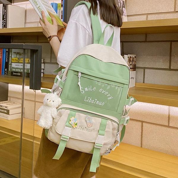 school bags summer candy color women's backpack fashion young female student bag patchwork contrast laprucksack
school bags summer candy color women's backpack fashion young female student bag patchwork contrast laprucksack