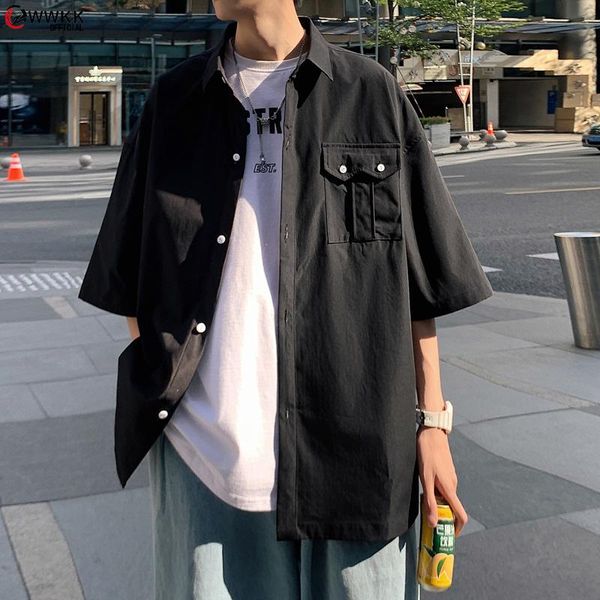 fashion men's shirt chic hsrsjuku short sleeve male casual print shirts loose breatheable spring, White;black
fashion men's shirt chic hsrsjuku short sleeve male casual print shirts loose breatheable spring, White;black