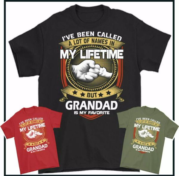 father's day t-shirt, grandad is my favourite mens funny t-shirt gift, White;black 
father's day t-shirt, grandad is my favourite mens funny t-shirt gift, White;black