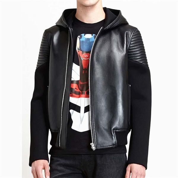 men's leather & faux 2021 men genuine sheepskin coat with a hood cashmere woolen patchwork jacket for male spring fall autumn outerwear, Black
men's leather & faux 2021 men genuine sheepskin coat with a hood cashmere woolen patchwork jacket for male spring fall autumn outerwear, Black