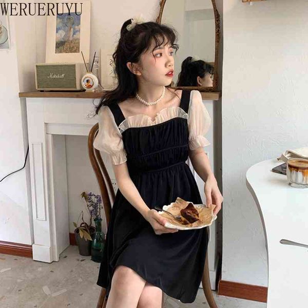 werueruyu summer women vintage loose high waist slim was thin elegant square collar puff sleeve maxi dress 210608, Black;gray
werueruyu summer women vintage loose high waist slim was thin elegant square collar puff sleeve maxi dress 210608, Black;gray