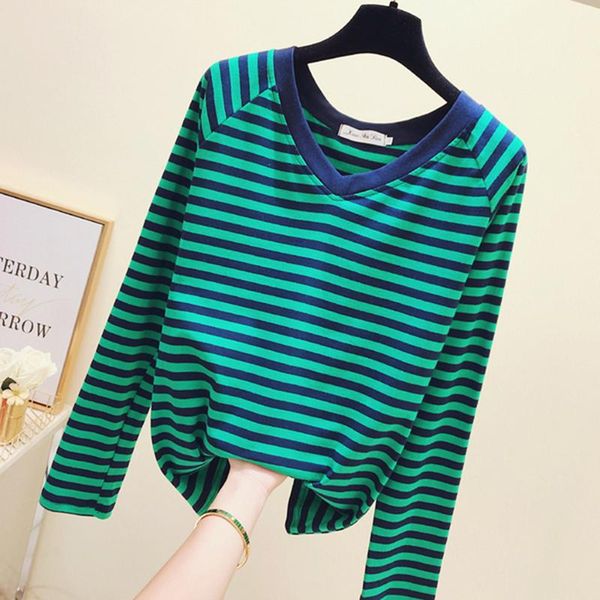 women's t-shirt vintage stripe v neck long sleeve t shirt women casual white female fall tee femme clothes
women's t-shirt vintage stripe v neck long sleeve t shirt women casual white female fall tee femme clothes
