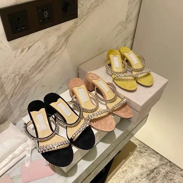 2021 summer new one line diamond sandals with thick heel round head high slippers for women to wear french middle, Black
2021 summer new one line diamond sandals with thick heel round head high slippers for women to wear french middle, Black