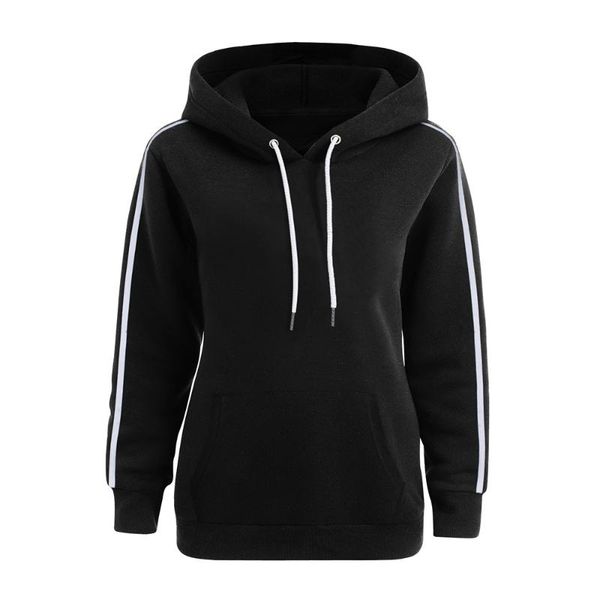 women's hoodies & sweatshirts female plus size autumn long sleeve clothing winter casual fashion side striped hooded drawstring cloth, Black
women's hoodies & sweatshirts female plus size autumn long sleeve clothing winter casual fashion side striped hooded drawstring cloth, Black