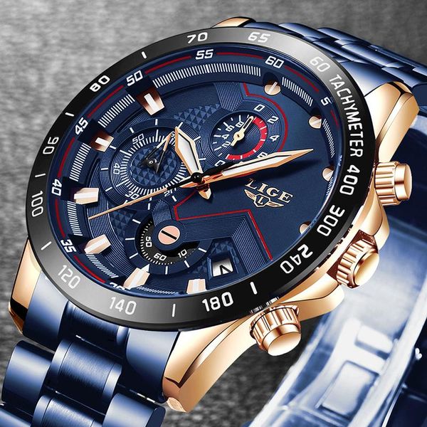 wristwatches 2021 mens watches lige business blue stainless steel quartz watch casual waterproof date chronograph, Slivery;brown
wristwatches 2021 mens watches lige business blue stainless steel quartz watch casual waterproof date chronograph, Slivery;brown