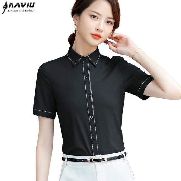 fashion women black shirt 2021 summer short sleeve formal chiffon blouse office ladies plus size work women's blouses & shirts, White
fashion women black shirt 2021 summer short sleeve formal chiffon blouse office ladies plus size work women's blouses & shirts, White