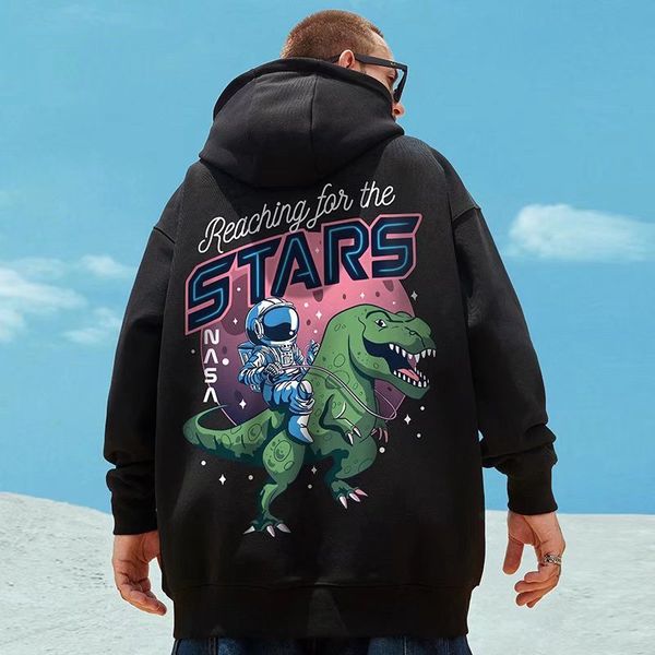 hoodies men reaching for the stars hooded sweatshirt dianosaur casual streetwear cotton loose hip hop men's hoodies hoody sweatshirts m, Black
hoodies men reaching for the stars hooded sweatshirt dianosaur casual streetwear cotton loose hip hop men's hoodies hoody sweatshirts m, Black