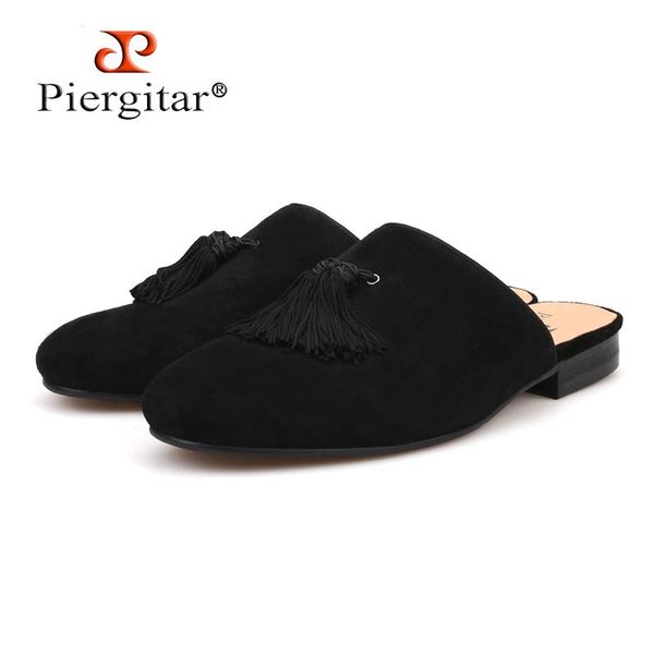 slippers piergitar 2021 designs two colors handmade men velvet fashion men's tassel shoes half loafers plus size, Black
slippers piergitar 2021 designs two colors handmade men velvet fashion men's tassel shoes half loafers plus size, Black