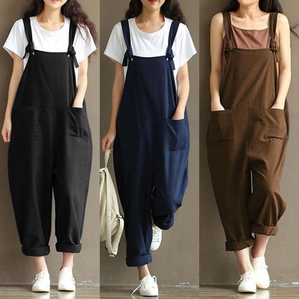 women's pants & capris vintage casual loose ladies jumpsuit strap harem trousers overalls, Black;white
women's pants & capris vintage casual loose ladies jumpsuit strap harem trousers overalls, Black;white