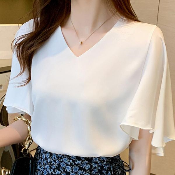 women's blouses & shirts 2021 spring and summer classic white ladies shirt short sleeve v-neck chiffon lining
women's blouses & shirts 2021 spring and summer classic white ladies shirt short sleeve v-neck chiffon lining