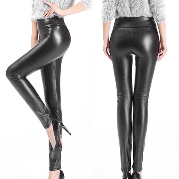 women's leggings plus size chic lady faux leather elastic high waist causal slim pants solid color high-waisted, Black
women's leggings plus size chic lady faux leather elastic high waist causal slim pants solid color high-waisted, Black