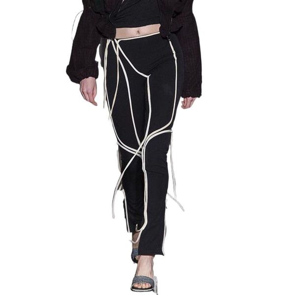 women's pants & capris fashion women clothing high waist tethered high-waisted slim-fit casual slim bandage street style, Black;white
women's pants & capris fashion women clothing high waist tethered high-waisted slim-fit casual slim bandage street style, Black;white