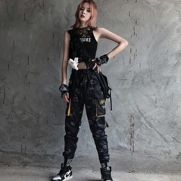 women's pants & capris casual cargo women fashion pocket patchwork trousers high waist punk hip hop autumn dance streetwear men, Black;white
women's pants & capris casual cargo women fashion pocket patchwork trousers high waist punk hip hop autumn dance streetwear men, Black;white