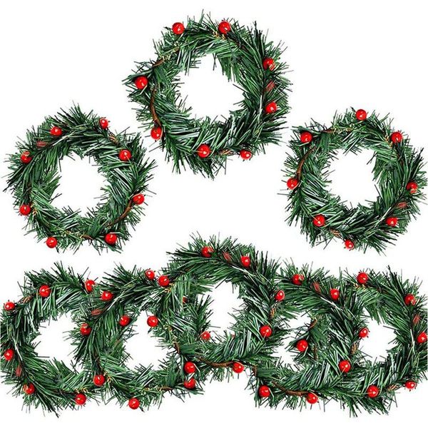 decorative flowers & wreaths 8 pcs holly berry candle ring small artificial red berries pine needles wreath for christmas garland ornaments
decorative flowers & wreaths 8 pcs holly berry candle ring small artificial red berries pine needles wreath for christmas garland ornaments