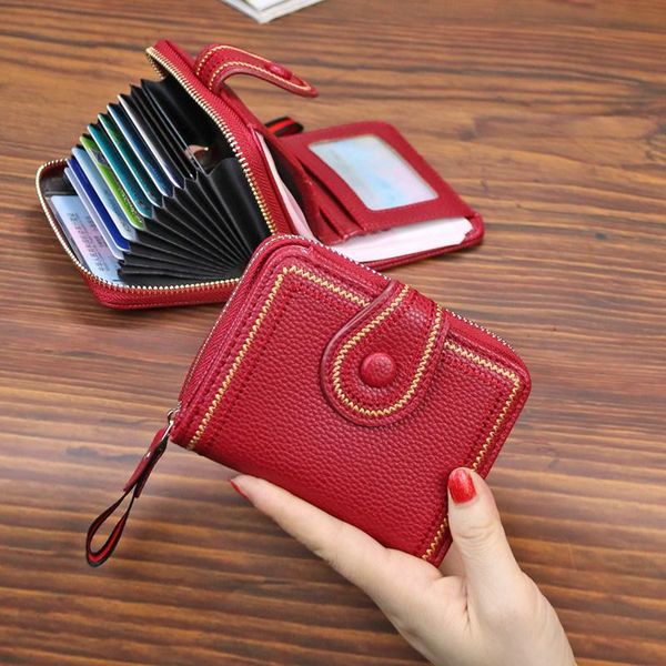 card holders holder wallet versatile bag female short multi-functional anti-theft swiping large capacity multi-card folding, Brown;gray
card holders holder wallet versatile bag female short multi-functional anti-theft swiping large capacity multi-card folding, Brown;gray