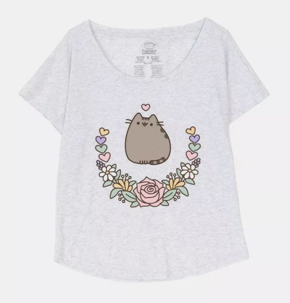 pusheen the cat floral hearts elegant pusheen women's girls flowy t-shirt nwt, White;black
pusheen the cat floral hearts elegant pusheen women's girls flowy t-shirt nwt, White;black