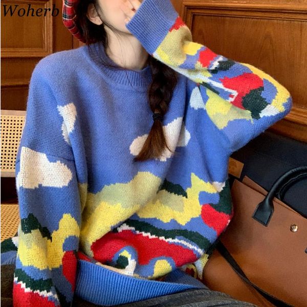 women's sweaters woherb womens winter 2021 korean chic knitted pullovers oversized pull femme simple casual jumper fall clothing, White;black
women's sweaters woherb womens winter 2021 korean chic knitted pullovers oversized pull femme simple casual jumper fall clothing, White;black