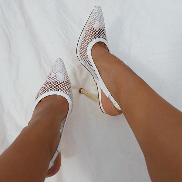 women slingback sandals mesh high heels 2021 elastic band woman summer shoes pointed toe women's luxury female comfort footwear, Black
women slingback sandals mesh high heels 2021 elastic band woman summer shoes pointed toe women's luxury female comfort footwear, Black