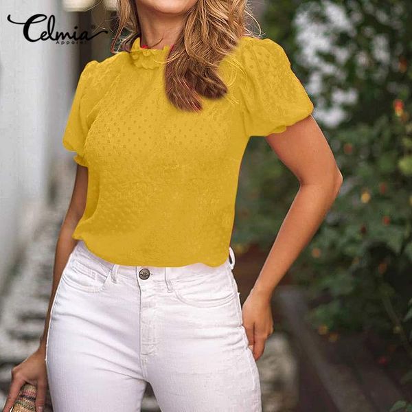 blouses celmia women's perspective chiffon shirts short puff sleeve blouses summer loose sheer casual see through blusas femme, White
blouses celmia women's perspective chiffon shirts short puff sleeve blouses summer loose sheer casual see through blusas femme, White