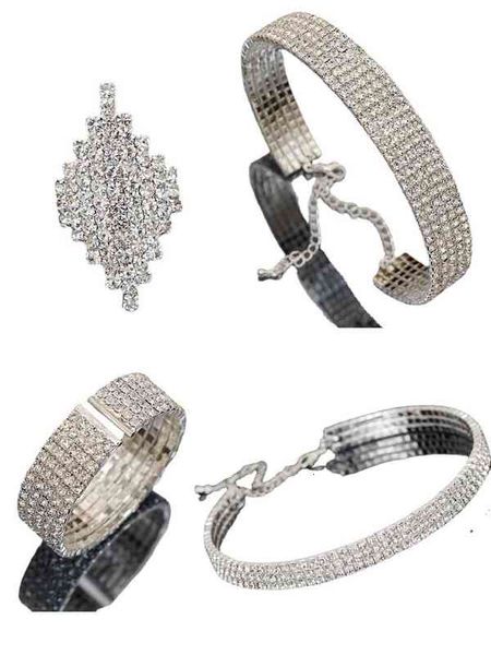 fashion neckchain necklace jewelry diamond claw chain bracelet earring three piece set, Silver
fashion neckchain necklace jewelry diamond claw chain bracelet earring three piece set, Silver