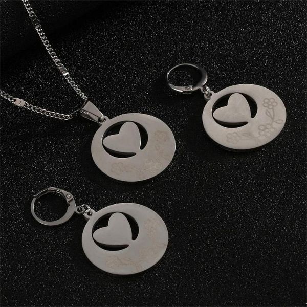 earrings & necklace stainless steel heart jewelry set for women girls trendy flower pendant, Silver
earrings & necklace stainless steel heart jewelry set for women girls trendy flower pendant, Silver