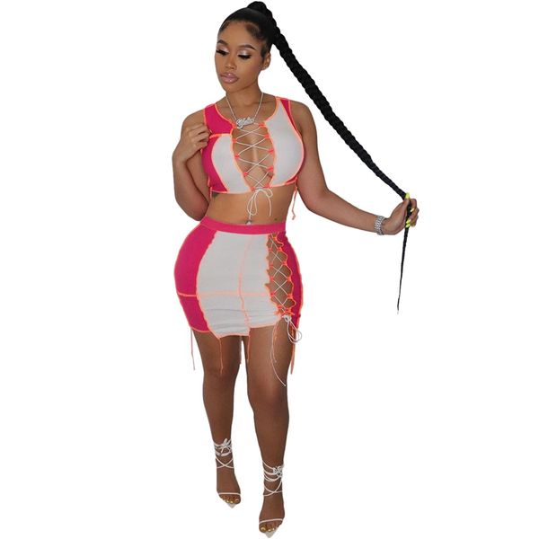 lace up two piece set women skirt and set summer slim party elegant 2 piece sets womens outfits club outfits for women, Black;white
lace up two piece set women skirt and set summer slim party elegant 2 piece sets womens outfits club outfits for women, Black;white