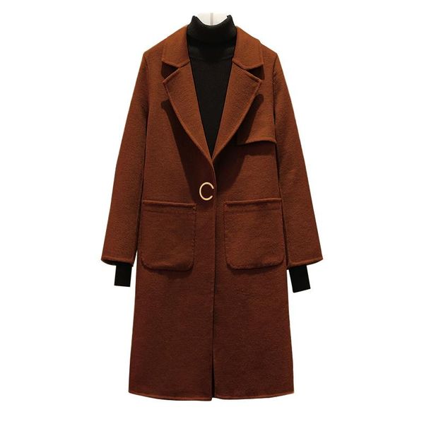 m-4xl women brown winter straight long wool coat jacket sequined full sleeve oversized woolen overcoat casual cardigan cloak women's &, Black
m-4xl women brown winter straight long wool coat jacket sequined full sleeve oversized woolen overcoat casual cardigan cloak women's &, Black