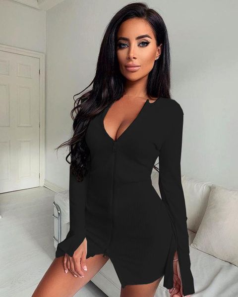 casual dresses women's long sleeve 2021spring fall fashion warm slim high waist mini pencil dress with zipper for clubwear, Black;gray
casual dresses women's long sleeve 2021spring fall fashion warm slim high waist mini pencil dress with zipper for clubwear, Black;gray
