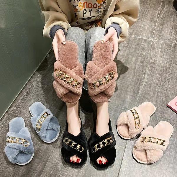 slippers women fur indoor warm fashion fluffy soft furry slides thick flats heel house shoes ladies luxury chain design footwear, Black
slippers women fur indoor warm fashion fluffy soft furry slides thick flats heel house shoes ladies luxury chain design footwear, Black
