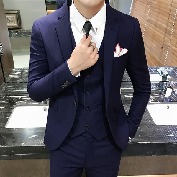 (jacket+pant+vest) men wedding blazers suit male 3 pieces set korean slim fit business formal costume casual party suits men's &, White;black
(jacket+pant+vest) men wedding blazers suit male 3 pieces set korean slim fit business formal costume casual party suits men's &, White;black