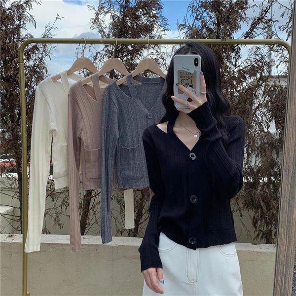 women's knits & tees 2021 spring autumn pure color all-match v-neck knit cardigan sweater jacket women fashion c197, White
women's knits & tees 2021 spring autumn pure color all-match v-neck knit cardigan sweater jacket women fashion c197, White