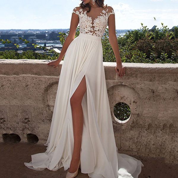 elegant prom party dress lace appliques white evening dresses gowns scoop neck a line split front cap sleeves vestidos
elegant prom party dress lace appliques white evening dresses gowns scoop neck a line split front cap sleeves vestidos
