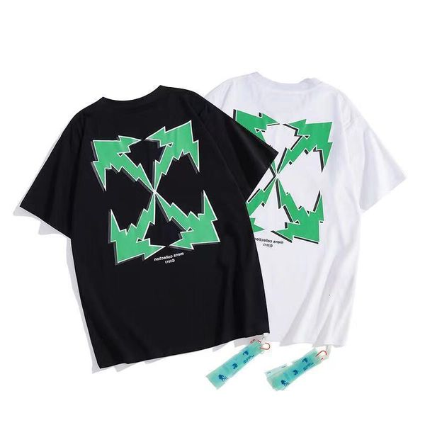 trendy off green arrow print short sleeve t-shirt trendy couple loose round neck, White;black
trendy off green arrow print short sleeve t-shirt trendy couple loose round neck, White;black