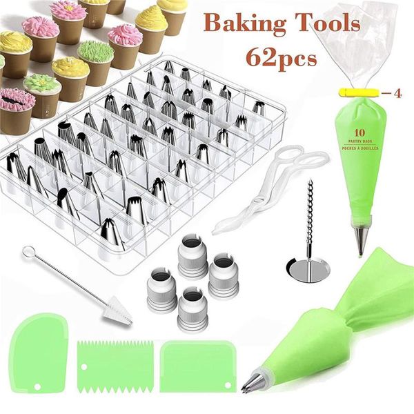 baking & pastry tools 62 pcs/set bags nozzle set tpu bag tips kitchen diy icing piping cream reusable cake decorating tool
baking & pastry tools 62 pcs/set bags nozzle set tpu bag tips kitchen diy icing piping cream reusable cake decorating tool