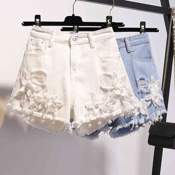 women's shorts summer vintage embroidered beaded jeans feminino casual high waist ripped hole denim plus size ladies pants d3ft, White;black
women's shorts summer vintage embroidered beaded jeans feminino casual high waist ripped hole denim plus size ladies pants d3ft, White;black