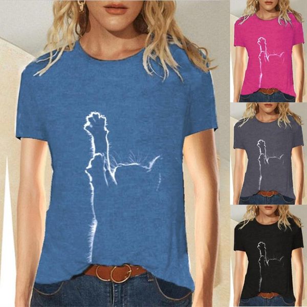 women's t-shirt ladies clothing summer casual fun cute cat 3d printing short sleeve fashion round neck, White
women's t-shirt ladies clothing summer casual fun cute cat 3d printing short sleeve fashion round neck, White