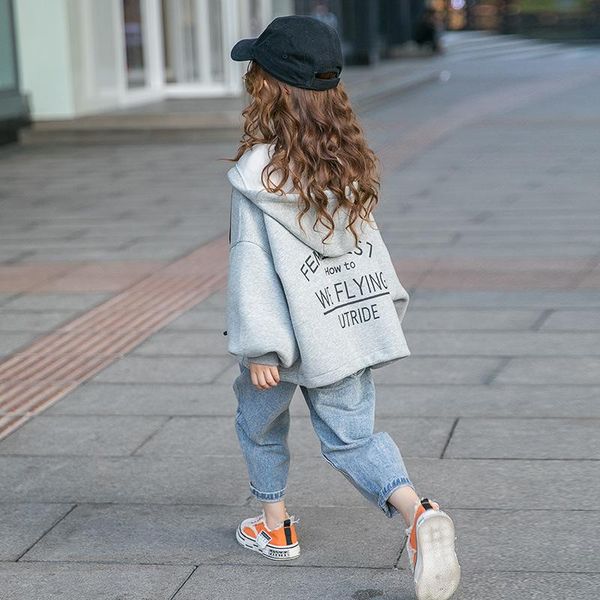 jackets 8 10 years girls hoodie zipper kids fall clothes loose teenage coat, Blue;gray
jackets 8 10 years girls hoodie zipper kids fall clothes loose teenage coat, Blue;gray