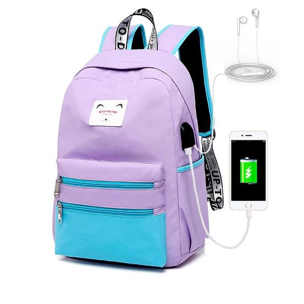 backpack solid color printing lapfor girls usb charging animal pendant children school bags female travel mochila bag
backpack solid color printing lapfor girls usb charging animal pendant children school bags female travel mochila bag