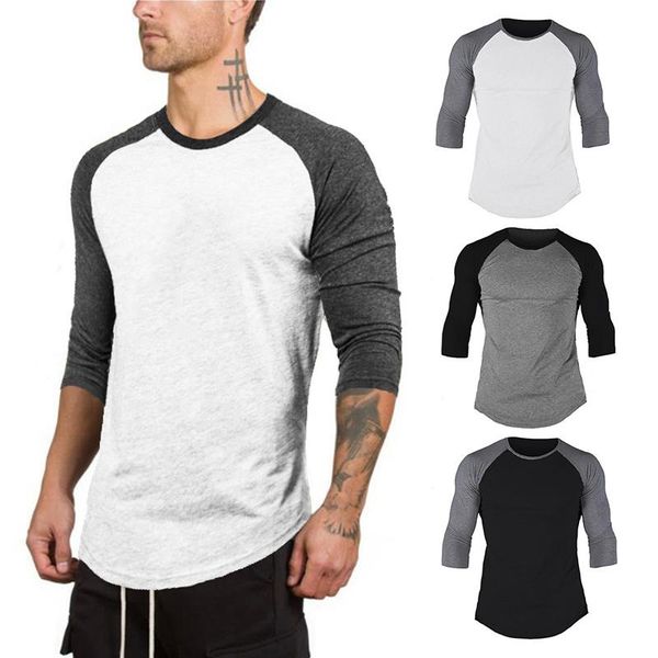 running jerseys spring autumn fashion color contrast sport t shirt men's casual slim cotton 3/4 sleeve tshirt raglan jersey top, Black;blue
running jerseys spring autumn fashion color contrast sport t shirt men's casual slim cotton 3/4 sleeve tshirt raglan jersey top, Black;blue