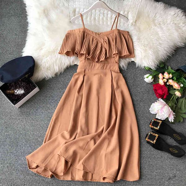 spring maxi dresses for women pleated chest wrap solid off shoulder mid length skirt party fashion clothing 210513, Black;gray
spring maxi dresses for women pleated chest wrap solid off shoulder mid length skirt party fashion clothing 210513, Black;gray