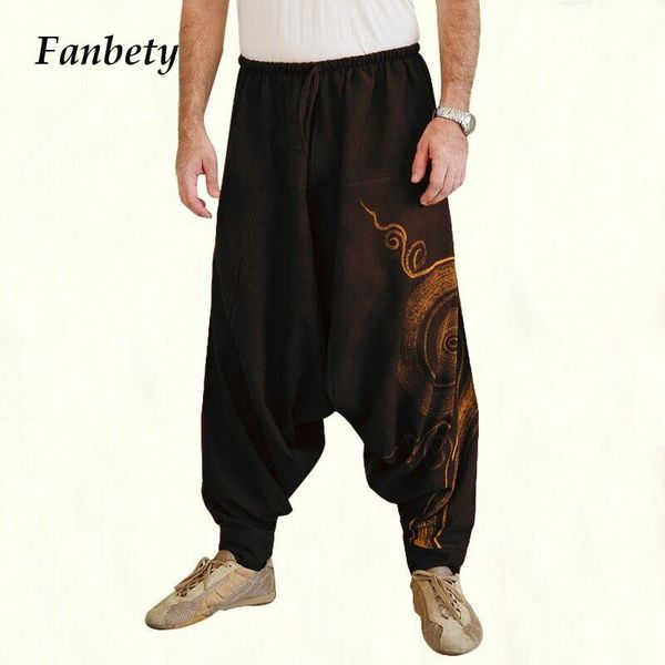 men's pants 2021 men fashion vintage pattern print harem pant spring summer drawstring long trouser casual loose streetwear, Black
men's pants 2021 men fashion vintage pattern print harem pant spring summer drawstring long trouser casual loose streetwear, Black