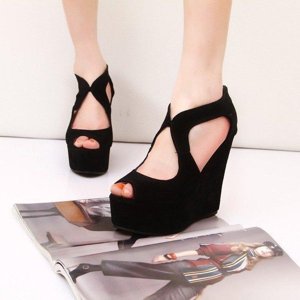 sandals arrival casual women fish mouth non-slip platform slope high heels buckle strap, Black
sandals arrival casual women fish mouth non-slip platform slope high heels buckle strap, Black