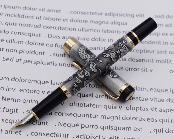 fountain pens jinhao 5000 vintage luxurious metal pen beautiful dragon texture carving, gray color ink for office business
fountain pens jinhao 5000 vintage luxurious metal pen beautiful dragon texture carving, gray color ink for office business