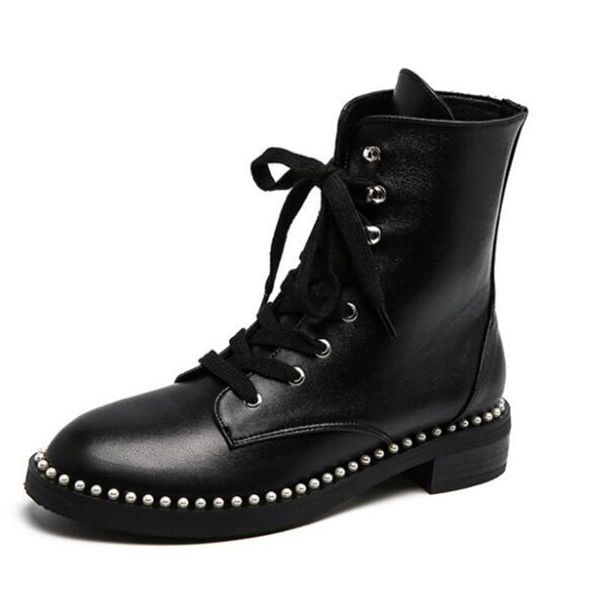 boots british style fashion pearl thick bottom short women lace up botas mujer round head women's winter ll454, Black
boots british style fashion pearl thick bottom short women lace up botas mujer round head women's winter ll454, Black