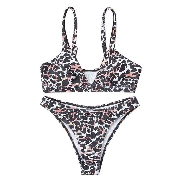 women's swimwear swim suit leopard printed bikini split style sling and bottoms 2pcs swimming for women brazilian, White;black
women's swimwear swim suit leopard printed bikini split style sling and bottoms 2pcs swimming for women brazilian, White;black