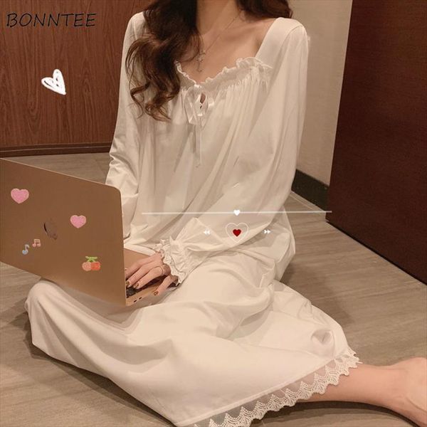 long sleeve nightgowns pure elegant women sleepwear lovely fashion ulzzang autumn ins casual korean nighty femme homewear, Black;red
long sleeve nightgowns pure elegant women sleepwear lovely fashion ulzzang autumn ins casual korean nighty femme homewear, Black;red