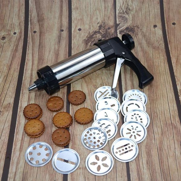 cookies press cutter baking tools cookie biscuits press machine kitchen tool bakeware with 20 cookie molds and 4 nozzles
cookies press cutter baking tools cookie biscuits press machine kitchen tool bakeware with 20 cookie molds and 4 nozzles