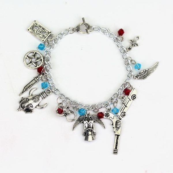 charm bracelets charms movie series jewelry supernatural dean winchester gun sword beads pendants for women punk a bracelet bangle, Golden;silver
charm bracelets charms movie series jewelry supernatural dean winchester gun sword beads pendants for women punk a bracelet bangle, Golden;silver